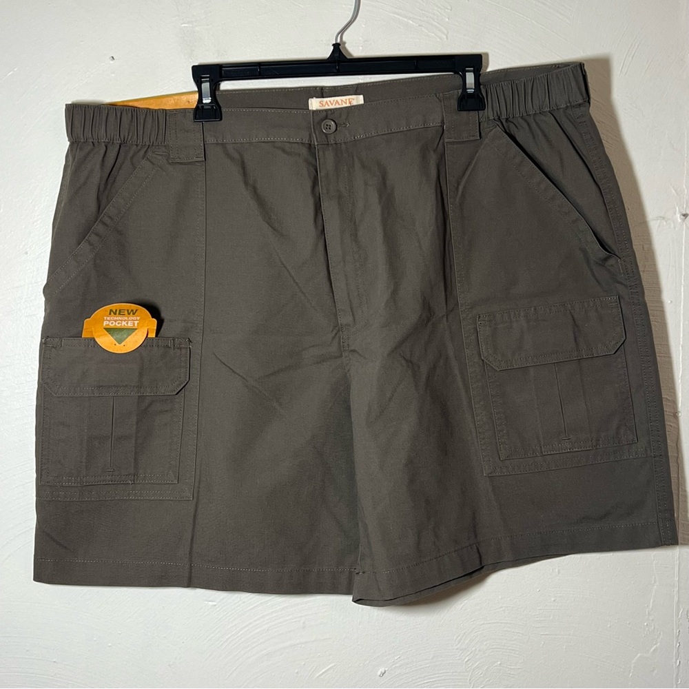 Savane Mens Olive Hiking Shorts UPF Tech Pocket size 44 NEW